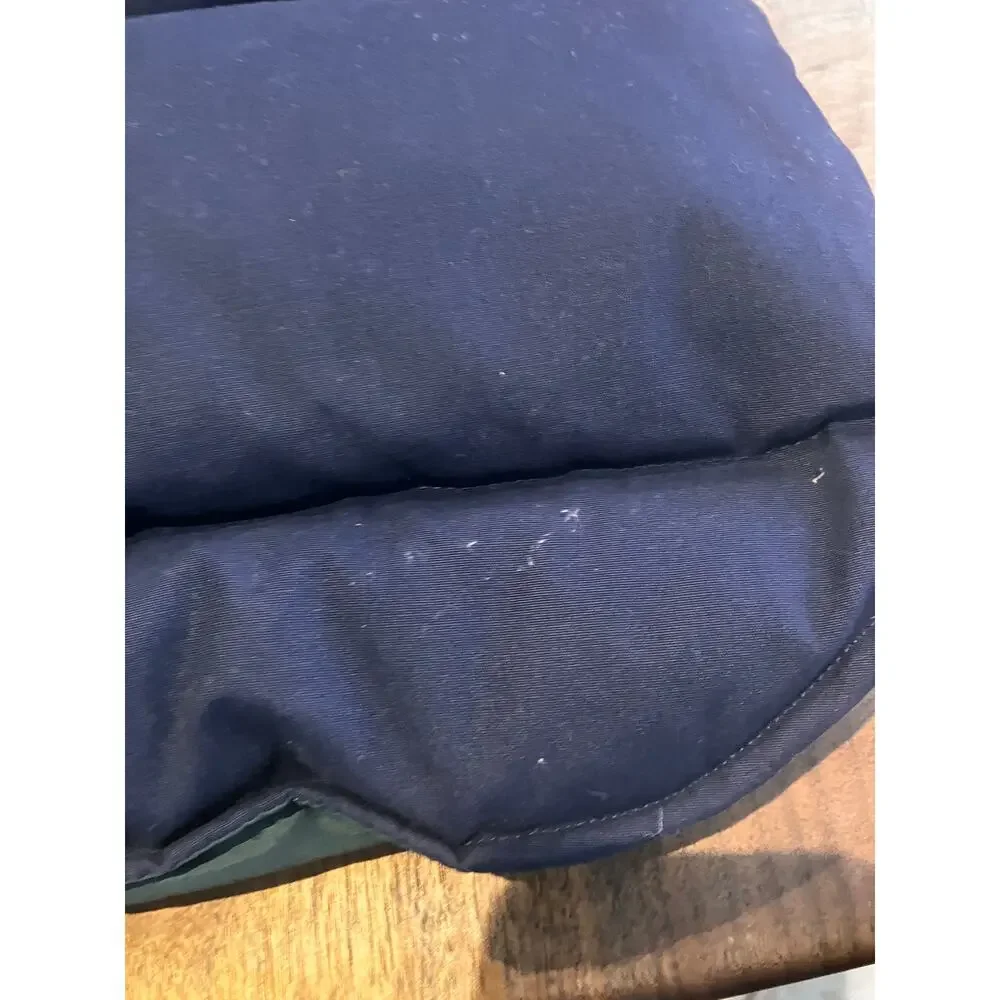 Eddie Bauer Goose Down Puffer Vest Men's Large Navy Blue Pockets‎ Vintage Zip Up